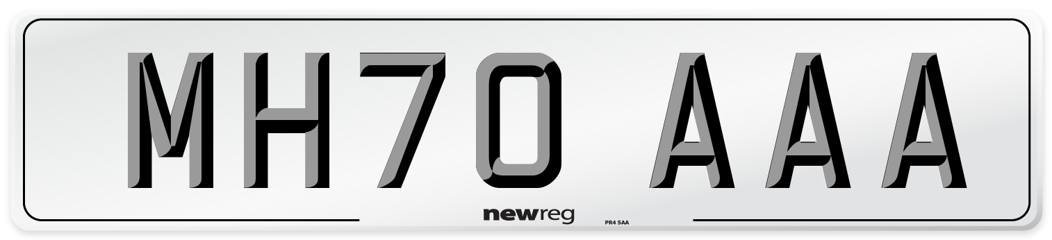 MH70 AAA Number Plate from New Reg